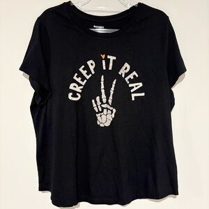 OLD NAVY Everywhere Creep it Real Graphic Tee black size XL